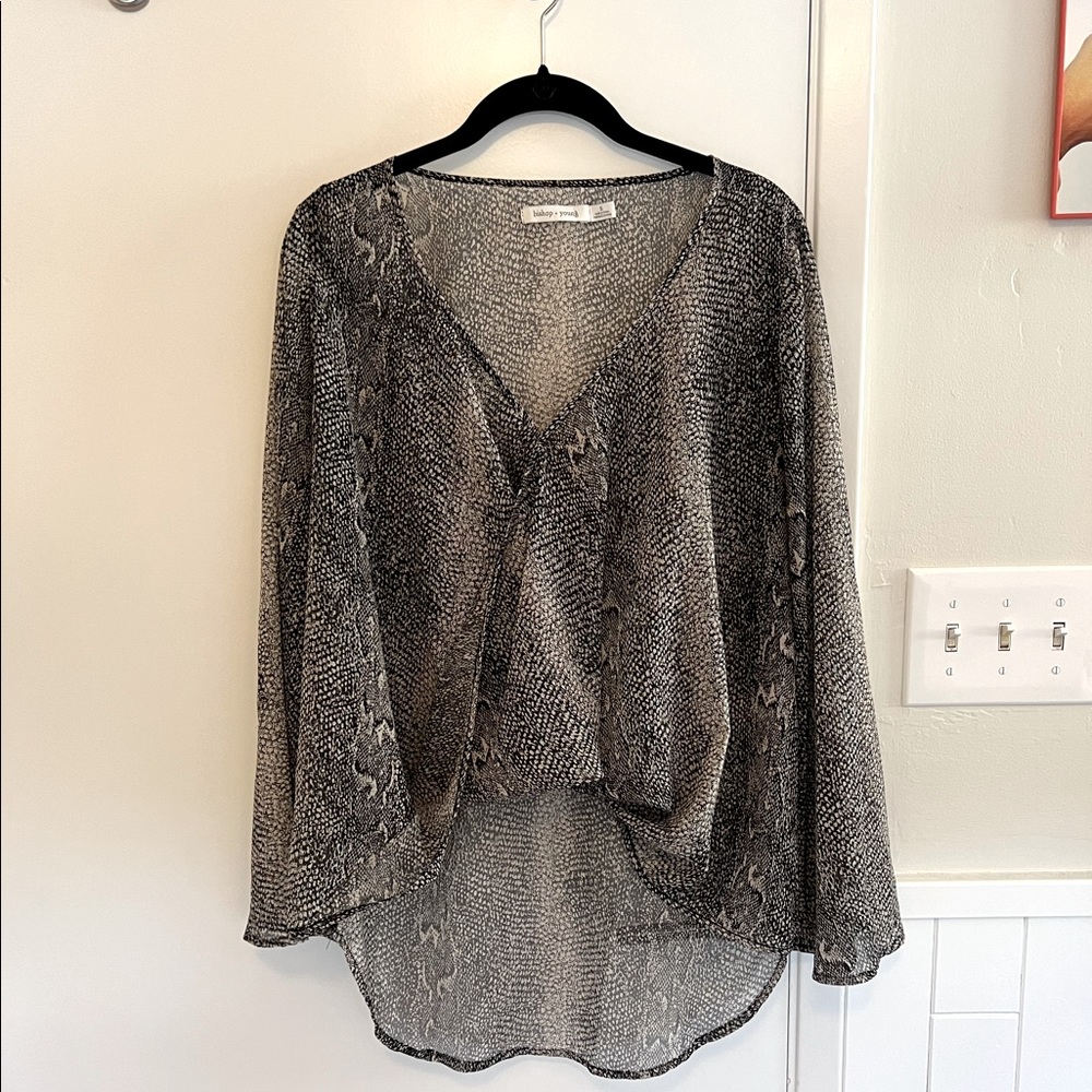 Bishop and Young Sheer Snake Skin Top